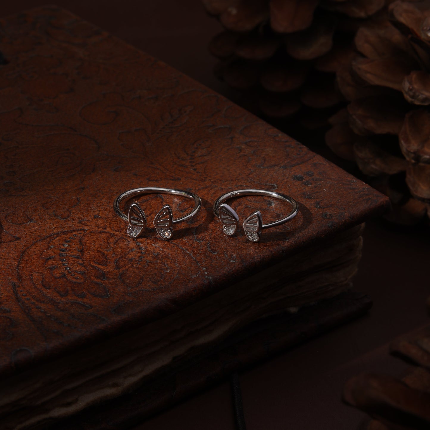 Sterling Silver Front Open Butterfly Toe Ring