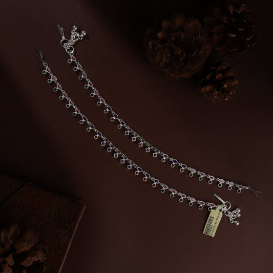 Sterling Silver Hydro Stone  Antique Payal