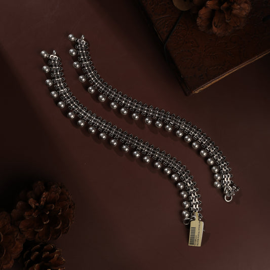 Sterling Silver Boondi Ratnagiri Antique Payal