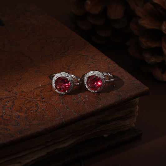 Sterling Silver Imported Mega Red Toe Ring