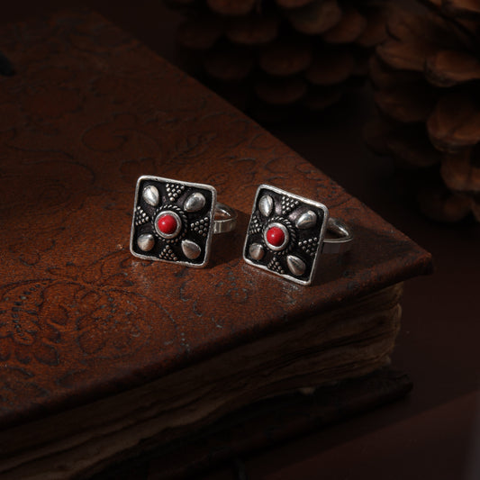 Sterling Silver Moonga Square Toe Ring