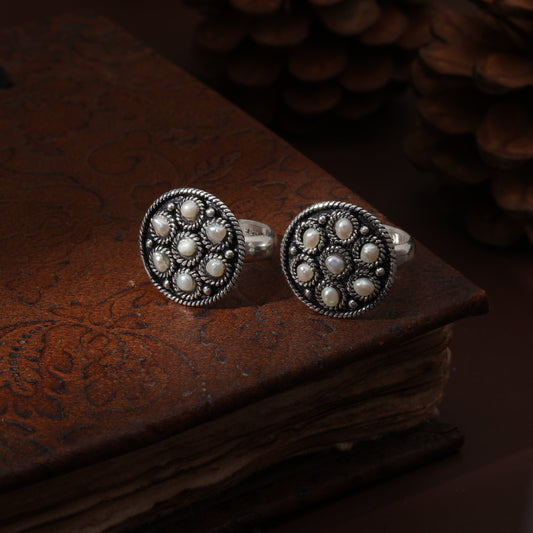 Sterling Silver Moti Circle Toe Ring