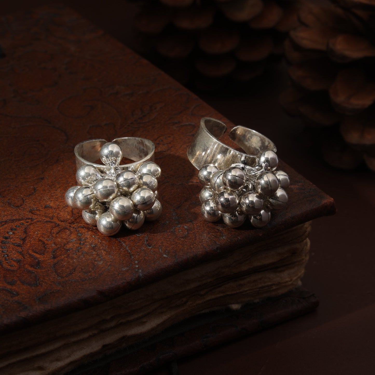 Sterling Silver White Ghungroo Toe Ring