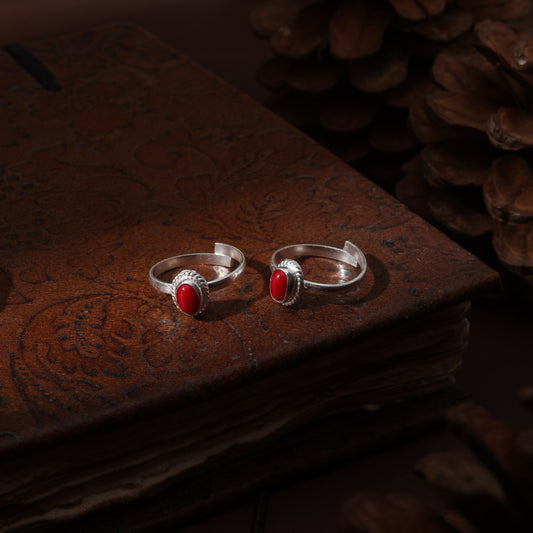 Sterling Silver Moonga Dot Oval Toe Ring