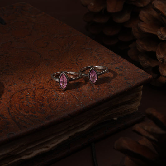 Sterling Silver Imported Pink Boat Toe Ring