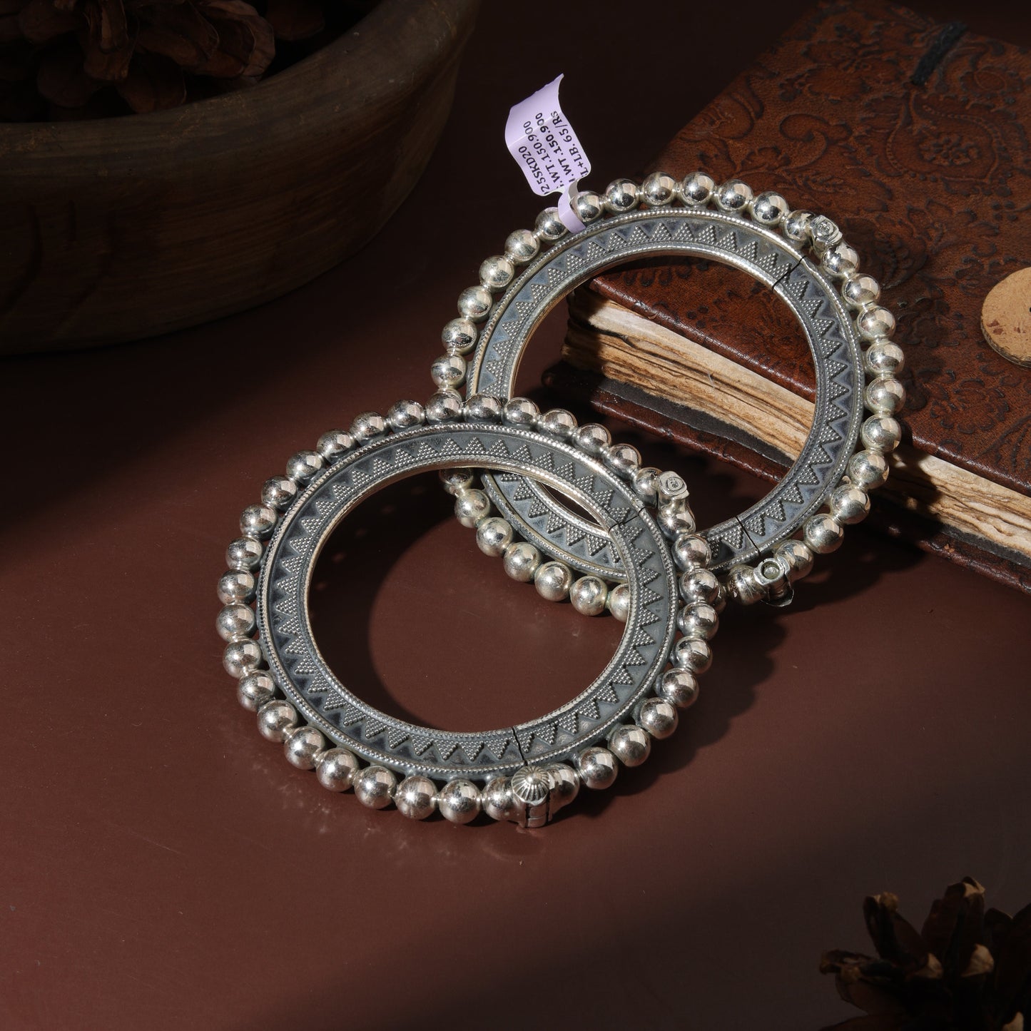 Sterling Silver Boondi Pacheli Kada