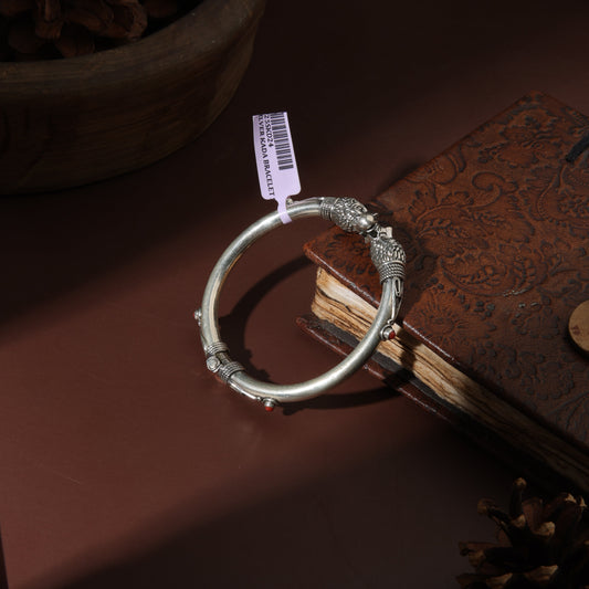 Sterling Silver Antique Lion Face Scew  Bracelet