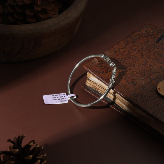 Sterling Silver Antique Elephant Face Open Bracelet