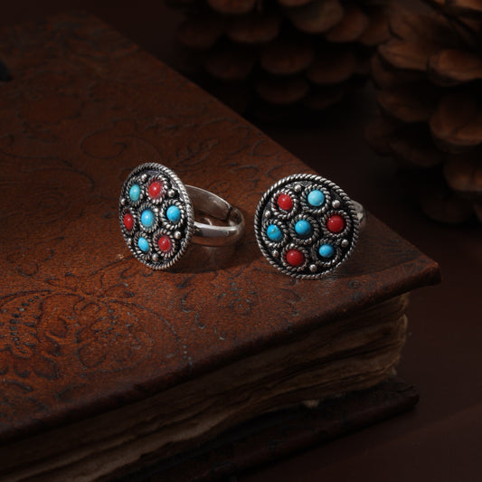 Sterling Silver Moonga Firoza Toe Ring