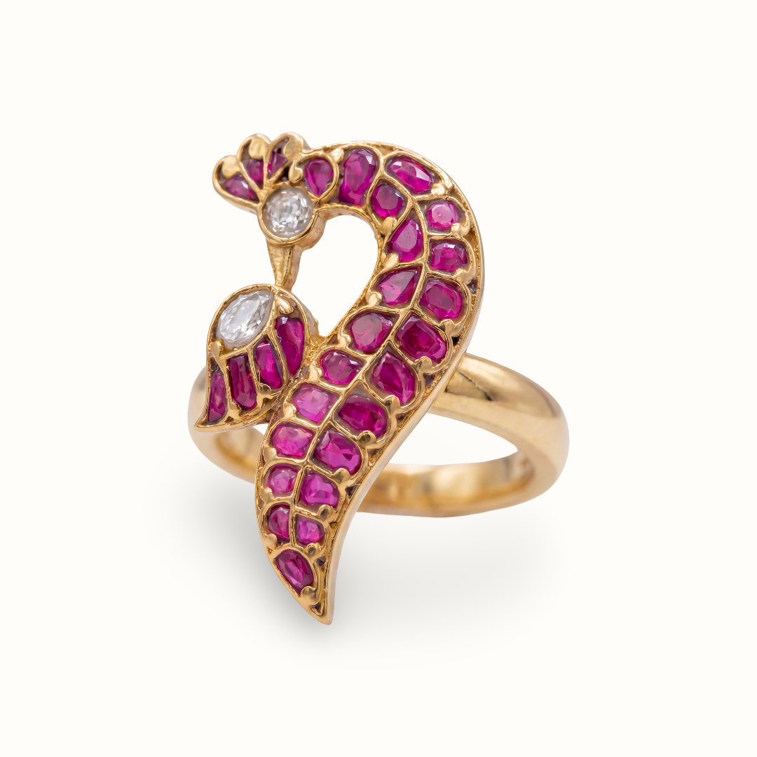 Strutting — Mor Ruby Ring in Gold Plated Silver
