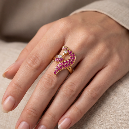 Strutting — Mor Ruby Ring in Gold Plated Silver