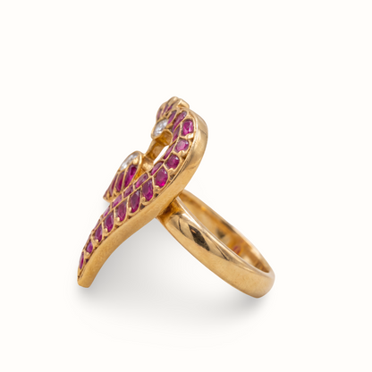 Strutting — Mor Ruby Ring in Gold Plated Silver