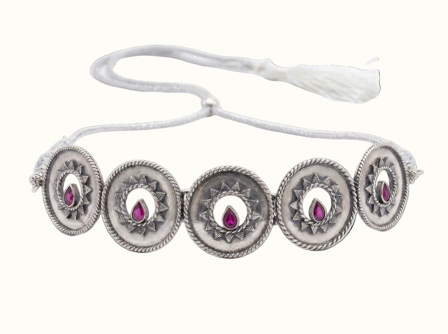 Circle Season — Surya Disc Choker in Oxidised Silver