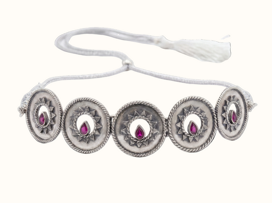 Circle Season — Surya Disc Choker in Oxidised Silver