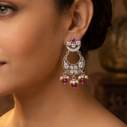 Chand Ka Tukda — Chandbali Earrings in Oxidised Silver