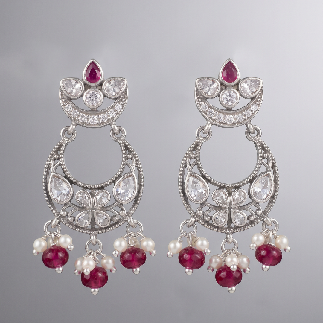 Chand Ka Tukda — Chandbali Earrings in Oxidised Silver