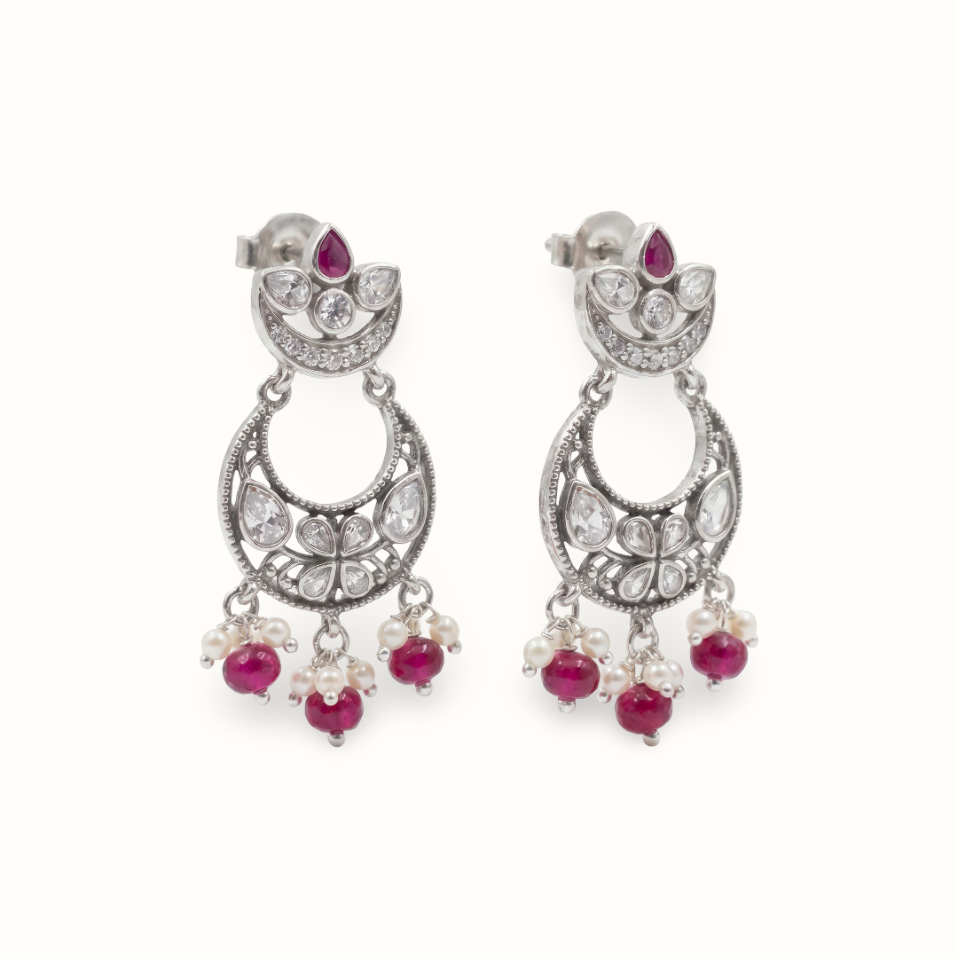 Chand Ka Tukda — Chandbali Earrings in Oxidised Silver