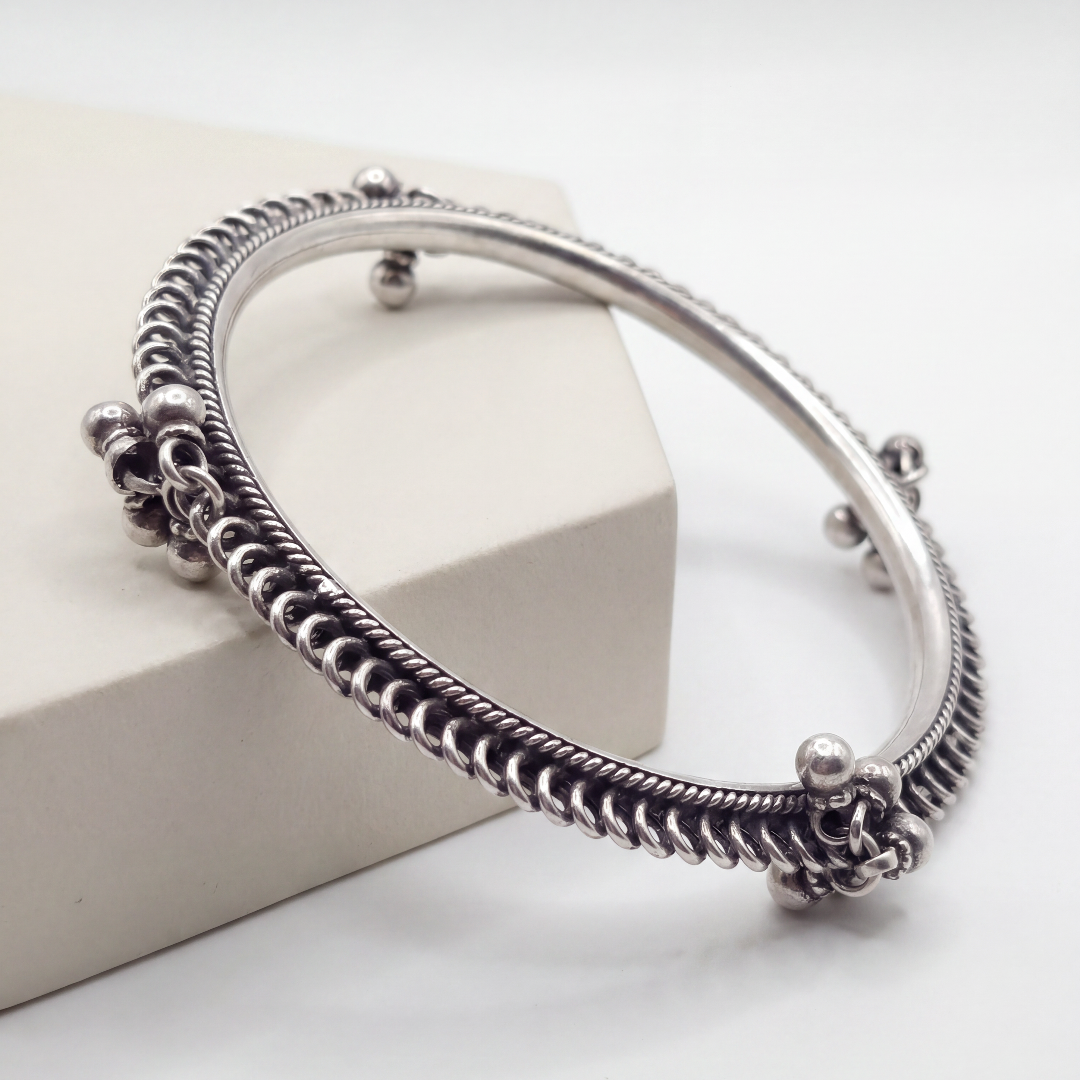Wrist Business — Ghungroo Bangle in Oxidised Silver