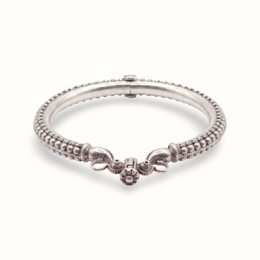 Trunk Call — Hathi Soond Pacheli Bangle in Oxidised Silver